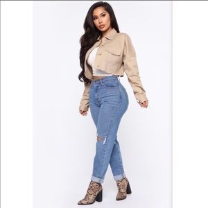 Fashion Nova Oversized Cropped Jacket